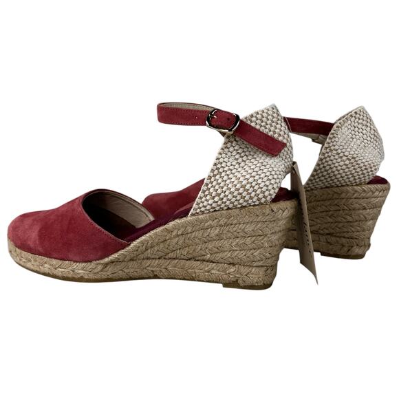 Ilse Jacobsen Wedge Espadrille Sandals Pink Suede 40 New - Picture 11 of 11
